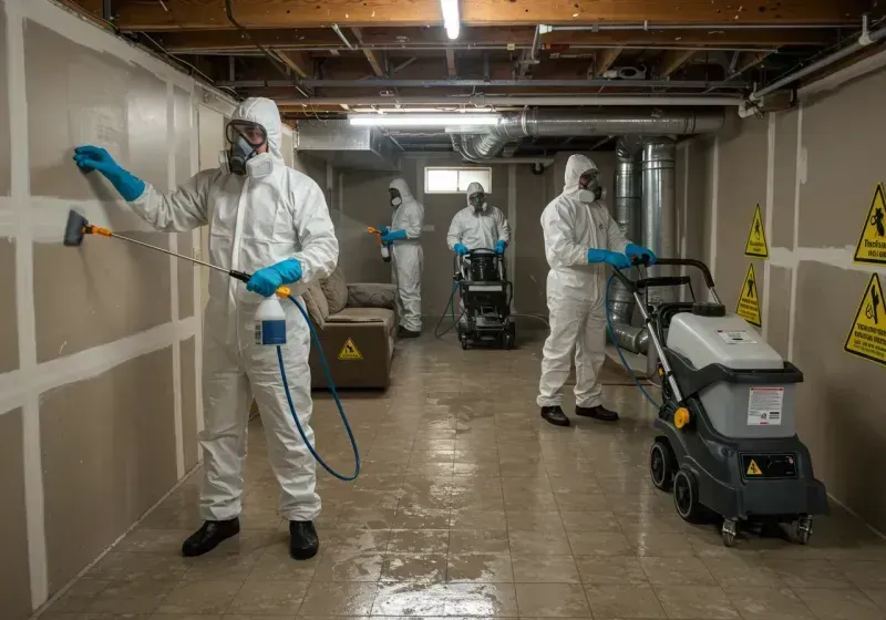 Basement Moisture Removal and Structural Drying process in Escobares, TX